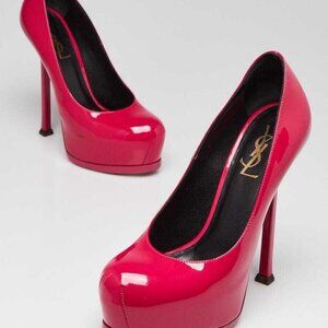 Yves Saint Laurent Pink Patent Leather Tribtoo Platform Pumps Size 5.5/36